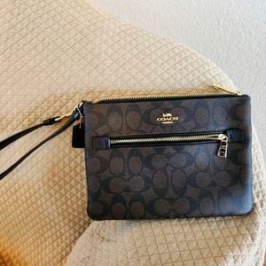 Coach large monogram wristlet